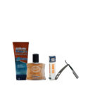Shaving Kit(gillette proglide gel,brut aftershave,elios razor blades,steel cut-throat)