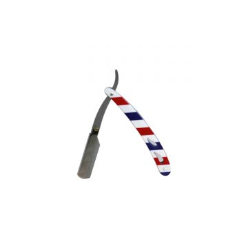 Barber Salon Straight Cut-Throat Striped Stainless Steel Shaving Razor