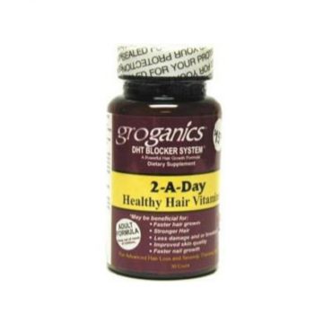 Groganics 2-A-Day Healthy Hair Vitamins Dietary Supplement