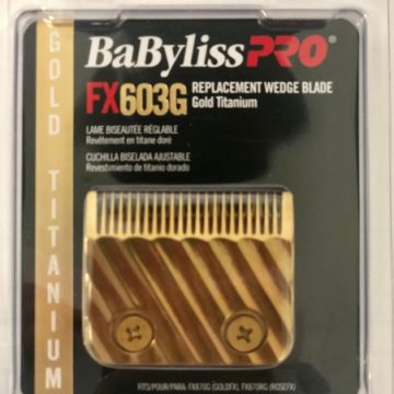 BABYLISS PRO GOLD WEDGE BLADE # FX603G Fits FX870G (GoldFX clipper) Fits FX870RG (RoseFX clipper) Fits FX870S (SilverFX clipper) Fits FXF880 Fits all 2-hole blade systems