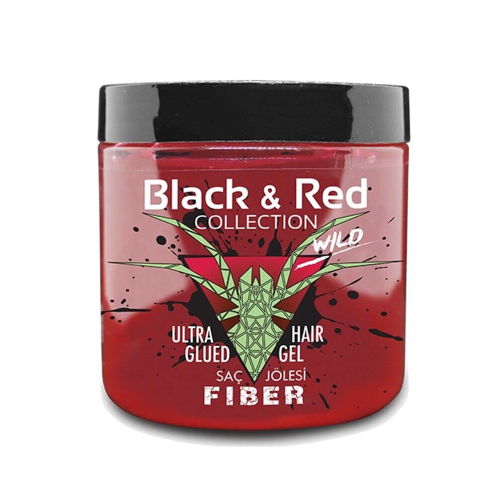 Black Red - Ultra Glued Hair Gel - Fiber - 500ml